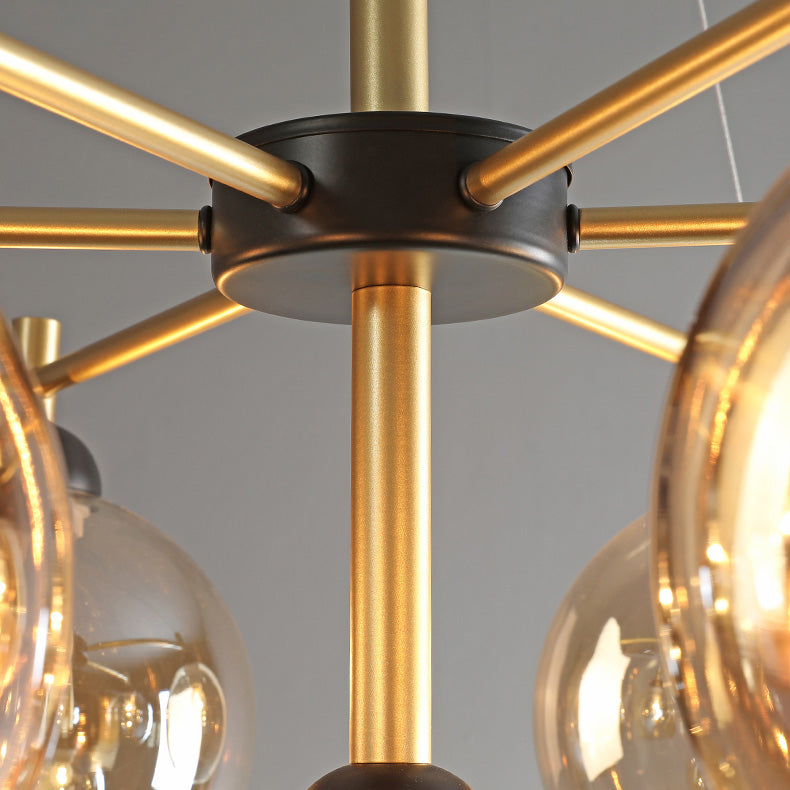 Chandelier en forma de mundo con sombra transparente de estilos modernos para el comedor