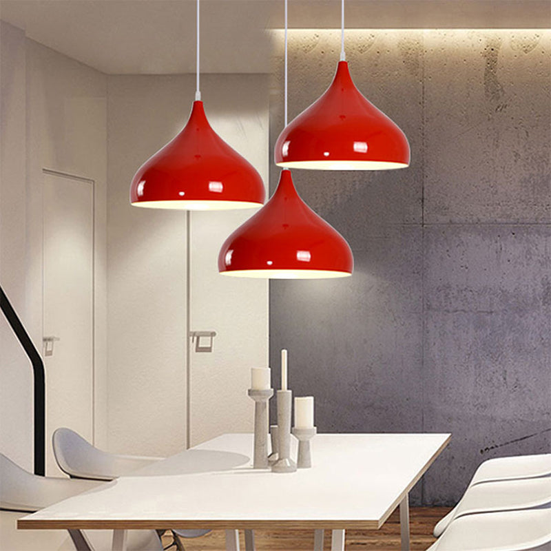 Metal Hanging Light Nordic Style Macron Color Pendant Light Conical Shape Hanging Light for Kitchen