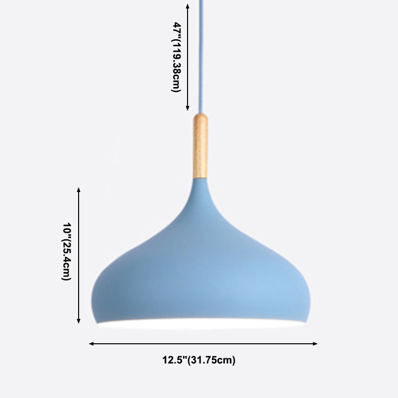 Metal Hanging Light Nordic Style Macron Color Pendant Light Conical Shape Hanging Light for Kitchen