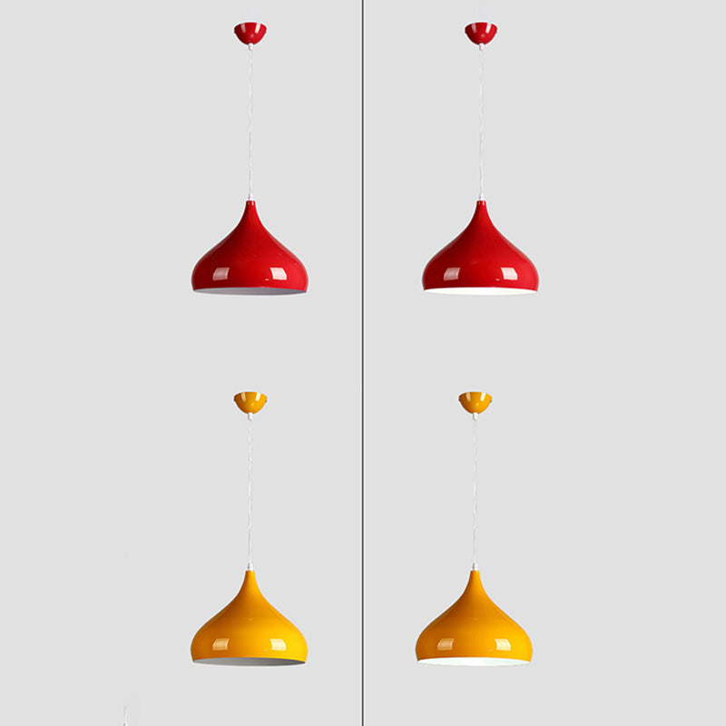 Metal Hanging Light Nordic Style Macron Color Pendant Light Conical Shape Hanging Light for Kitchen