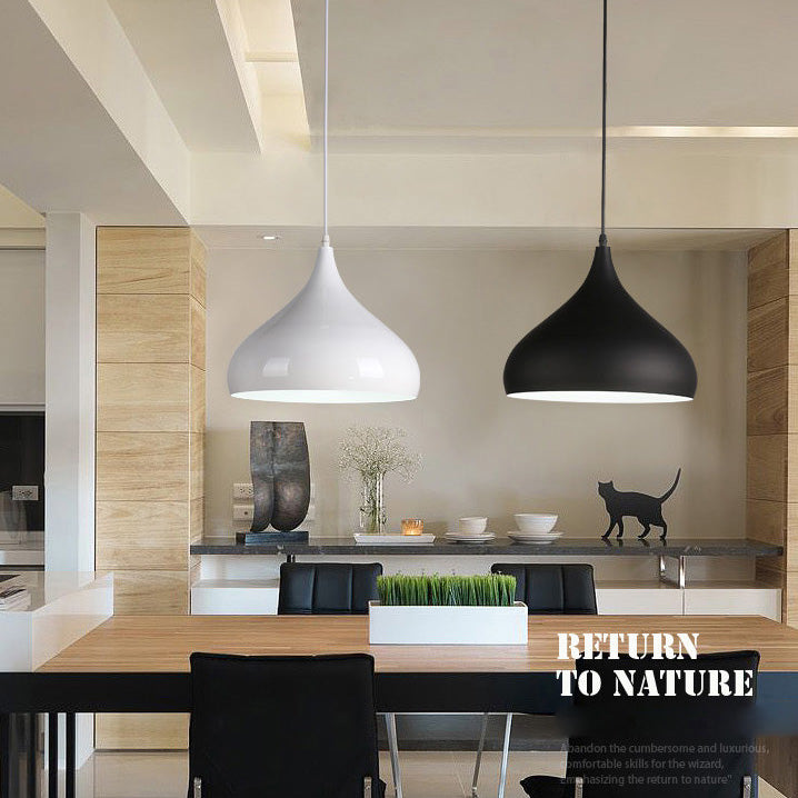 Metal Hanging Light Nordic Style Macron Color Pendant Light Conical Shape Hanging Light for Kitchen