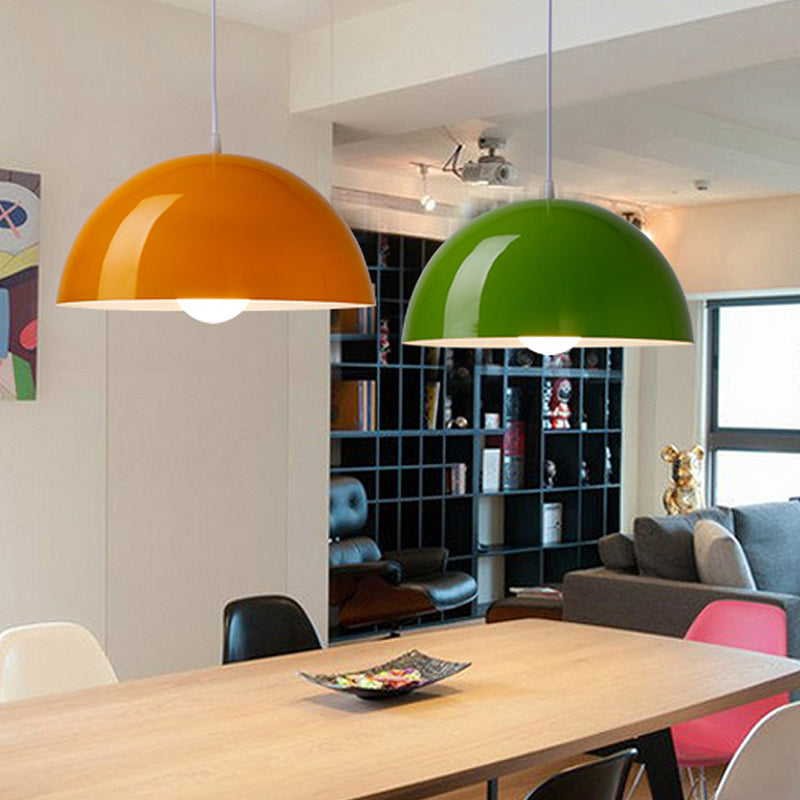 Luz colgante de metal estilo nórdico macron color colgante de colgante semicirclel luz colgante para cocina