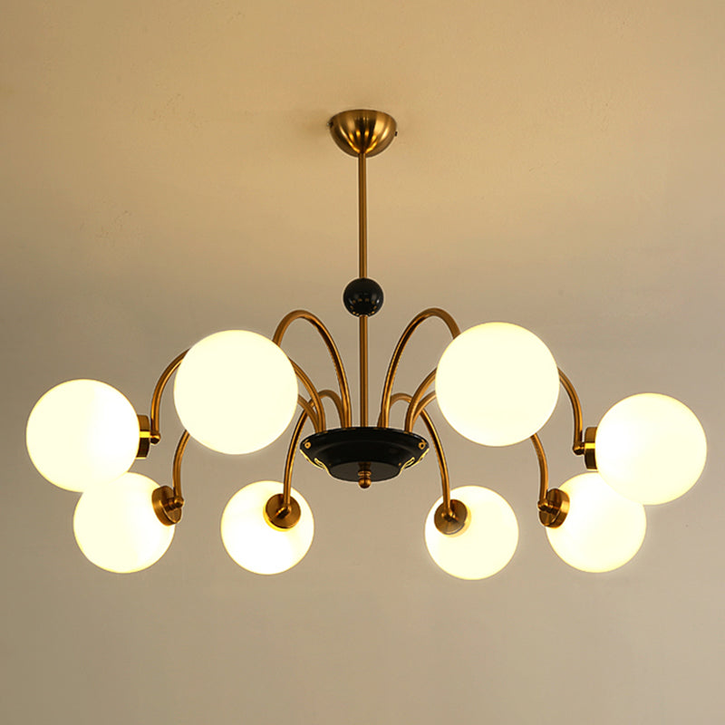 Luces de lámpara moderna con vidrio de ópalo blanco esmerilado para el dormitorio del comedor