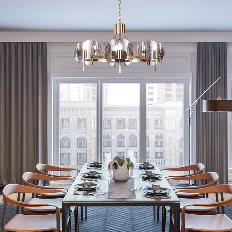 Smokey-Glass Anhänger Beleuchtungskörper Moderner Kronleuchter für Wohnzimmer