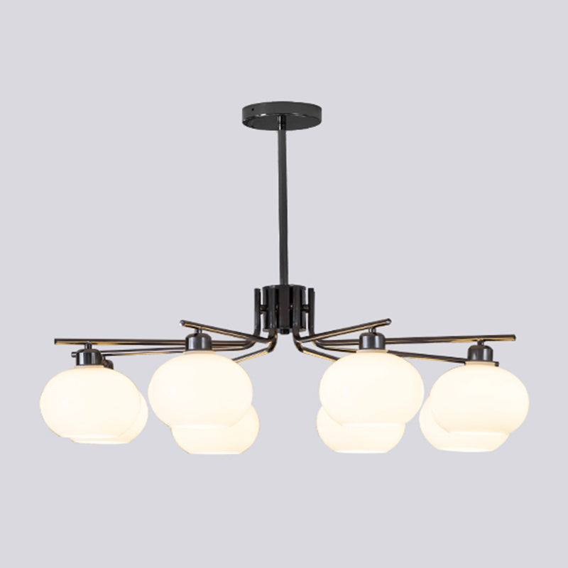 Araña de la esfera lámpara de vidrio de ópalo blanca esmerilado para comedor para comedor