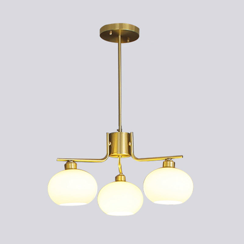 Sfera lampadario lampadario in vetro bianco glassato in vetro opale per sala da pranzo