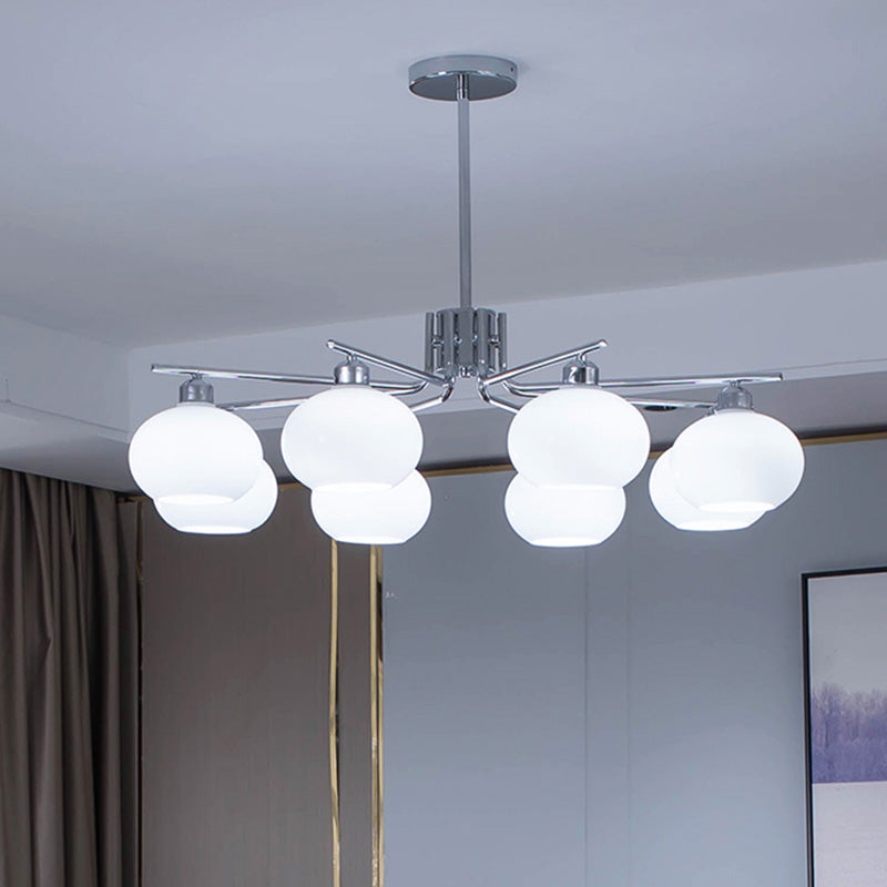 Araña de la esfera lámpara de vidrio de ópalo blanca esmerilado para comedor para comedor