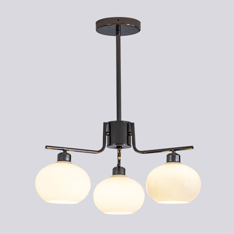 Sfera lampadario lampadario in vetro bianco glassato in vetro opale per sala da pranzo