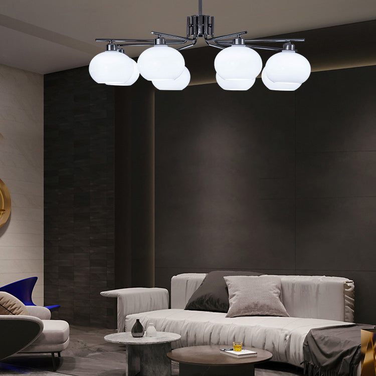 Araña de la esfera lámpara de vidrio de ópalo blanca esmerilado para comedor para comedor