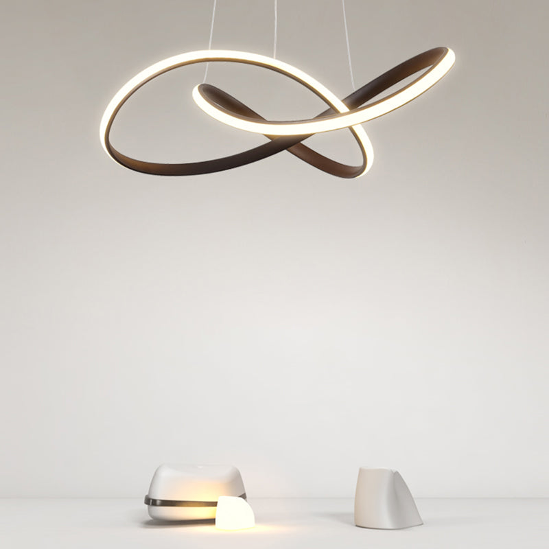 2 Color opcional lámpara retorcida torcida lámparas colgantes modernas para dormitorio de sala de estar