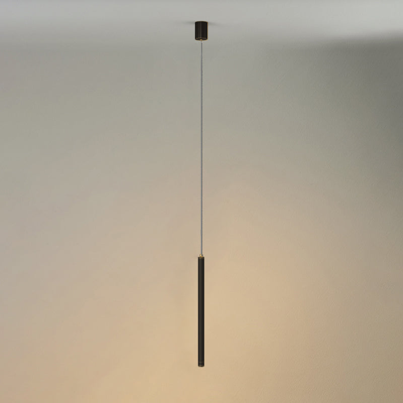 Modern Round Metal Tube 3W LED Pendant Light Long Line Lamps for Bedroom Dinning Room