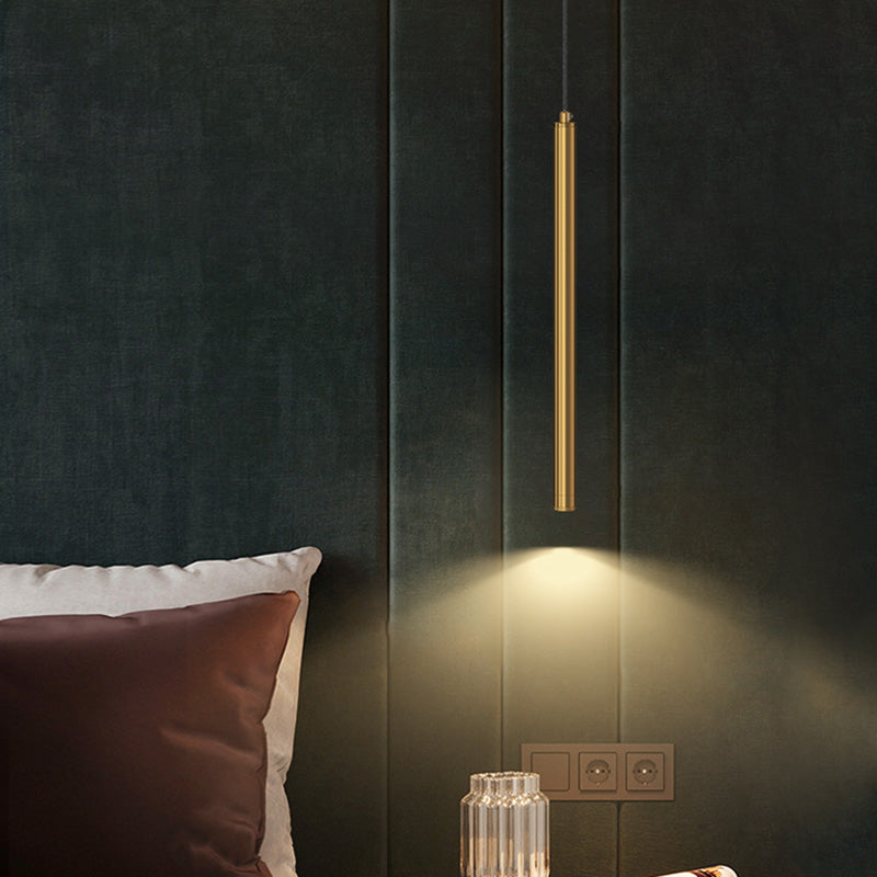 Modern Round Metal Tube 3W LED Pendant Light Long Line Lamps for Bedroom Dinning Room