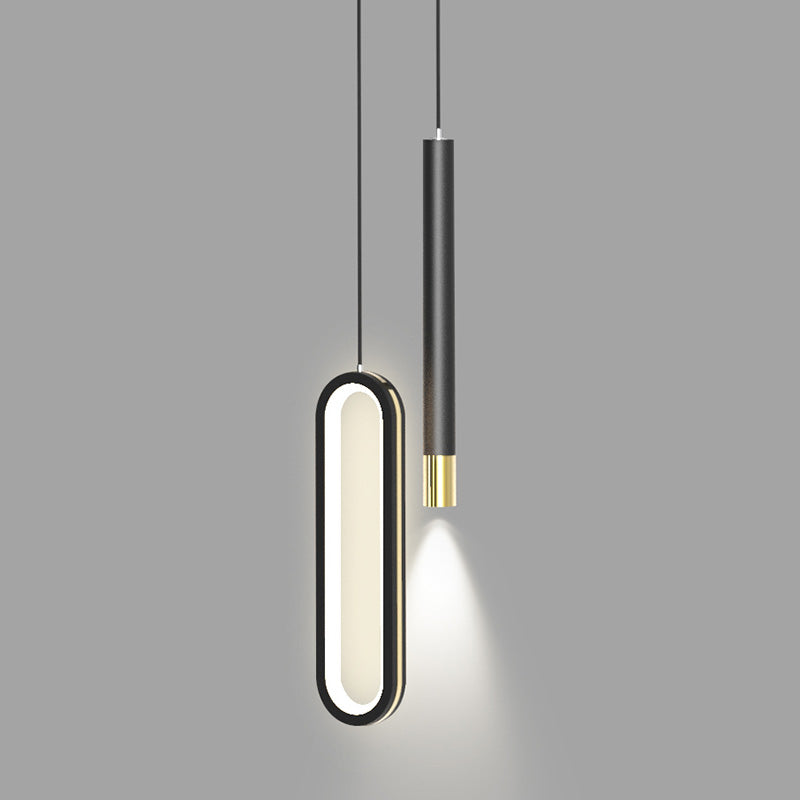 Modern Lighting Rectangle Shaped Black Metal Pendant Light 14W Led Drop Light