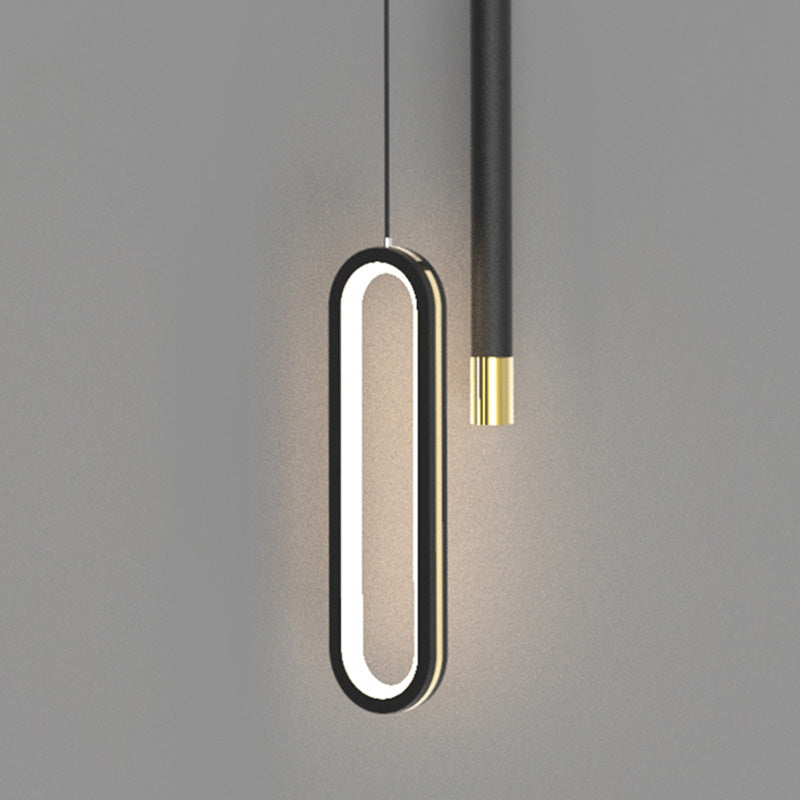 Modern Lighting Rectangle Shaped Black Metal Pendant Light 14W Led Drop Light