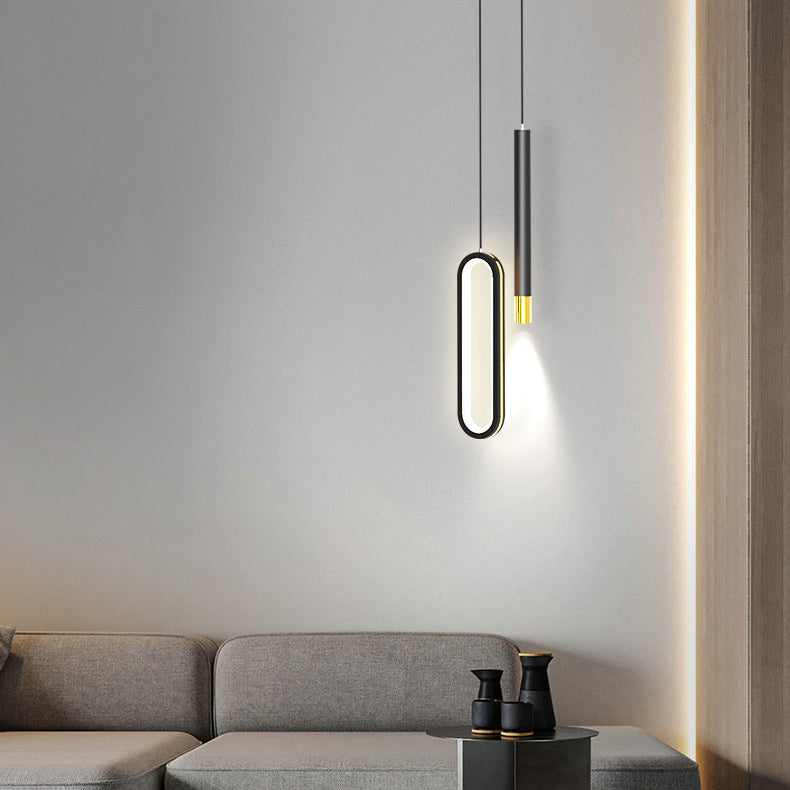 Modern Lighting Rectangle Shaped Black Metal Pendant Light 14W Led Drop Light