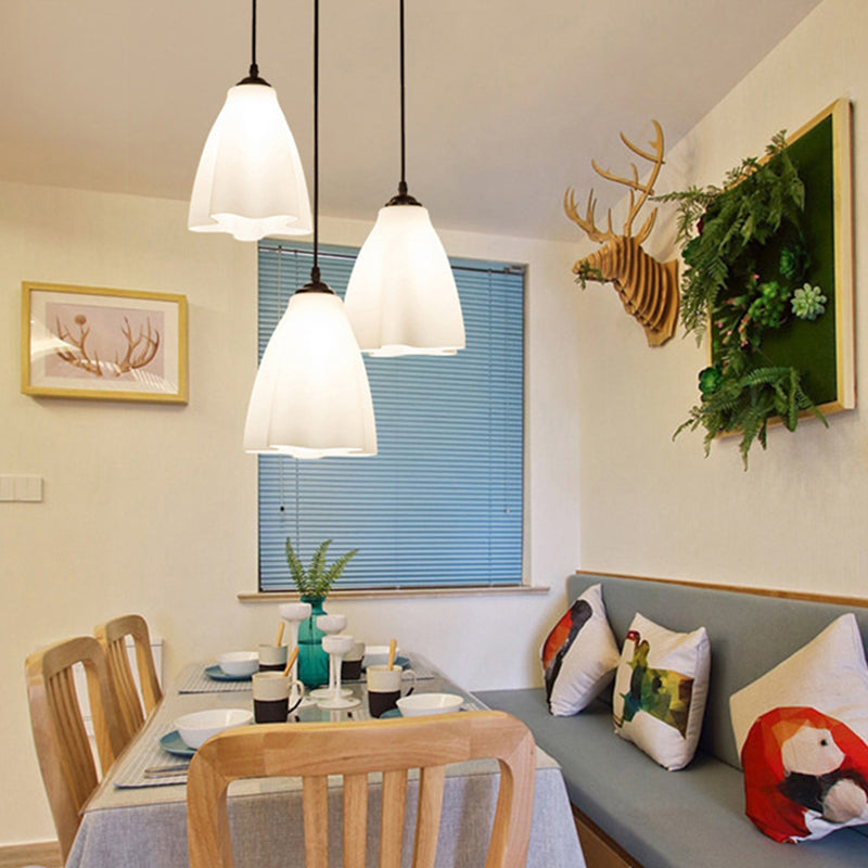 Glaswellplätze anheize Beleuchtung moderne 3 Kopfhängelampe für Esszimmer