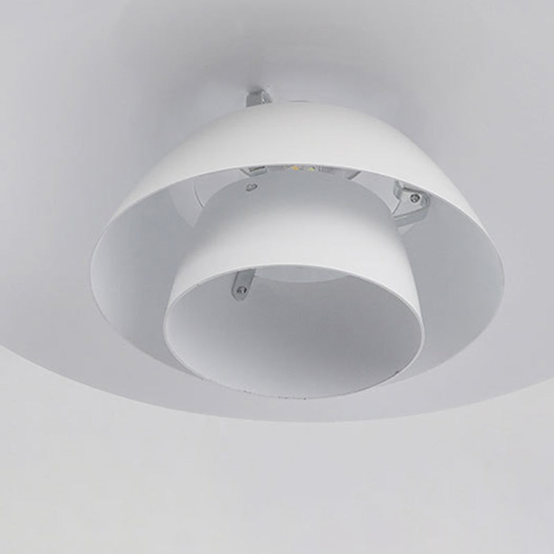 1 Bulb 3-Layers Design Hanging Lamp Kit Modern White Metal Pendant  for Dinning Room