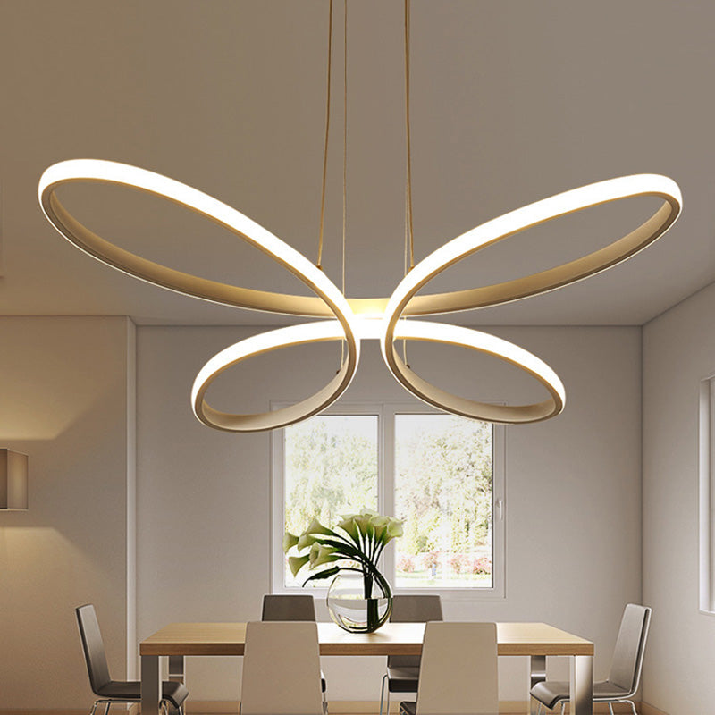 Goldene LED Kronleuchter Acryl LED Federung Licht moderne Stile für Wohnzimmer Schlafzimmer