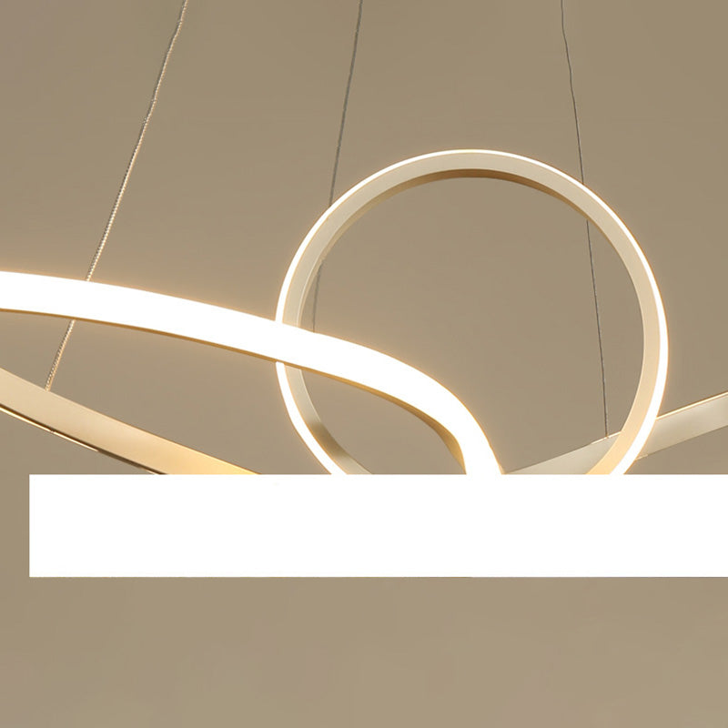 3 Color Opcional Moderno Twist Chandelier LED Lighting Lights para dormitorio de sala de estar