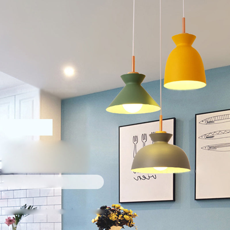 Macron Hanging Light Bowl Shape Single Light Metal Modern Pendant Light for Dinning Room