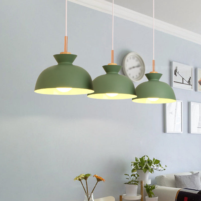 Macron Hanging Light Bowl Shape Single Light Metal Modern Pendant Light for Dinning Room