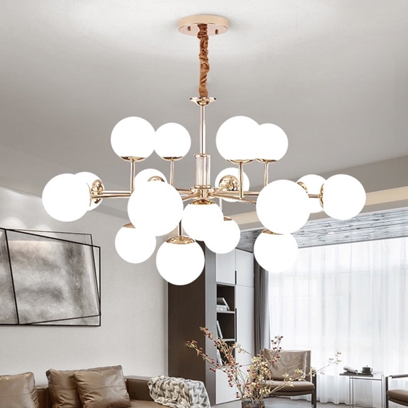 Araña de rama dorada luz colgante de estilo moderno para dormitorio de sala de estar