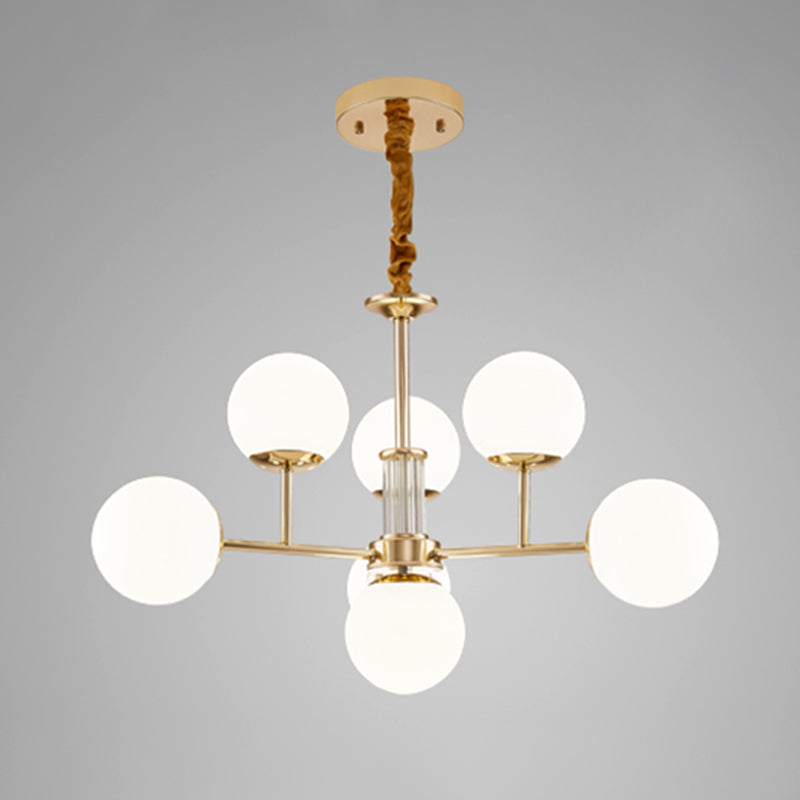 Lampadario a filiale d'oro Luce a sospensione in stile moderno per la camera da letto del soggiorno