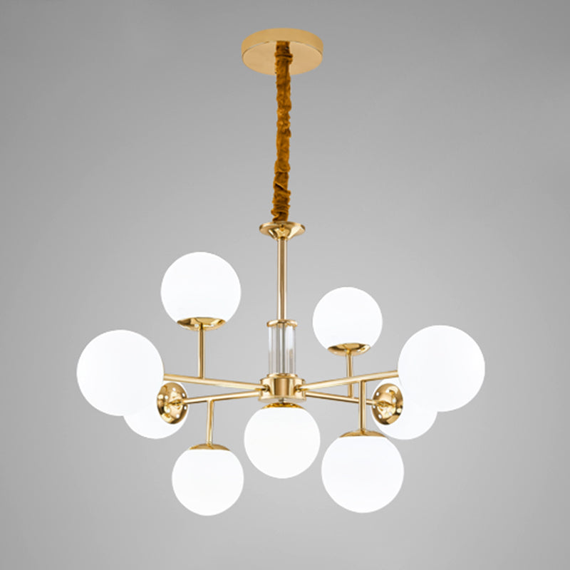 Araña de rama dorada luz colgante de estilo moderno para dormitorio de sala de estar