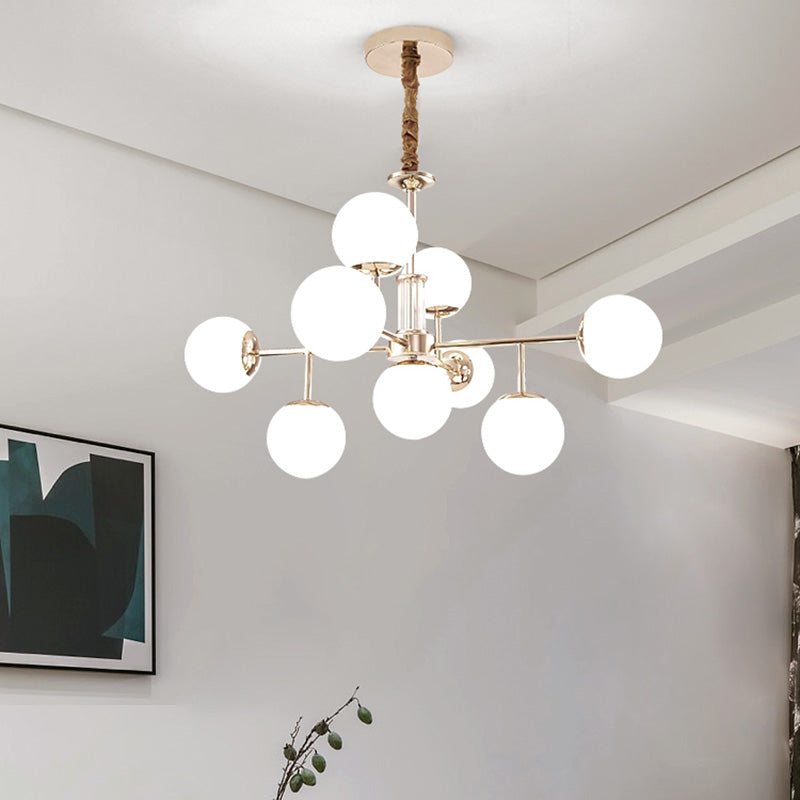 Araña de rama dorada luz colgante de estilo moderno para dormitorio de sala de estar