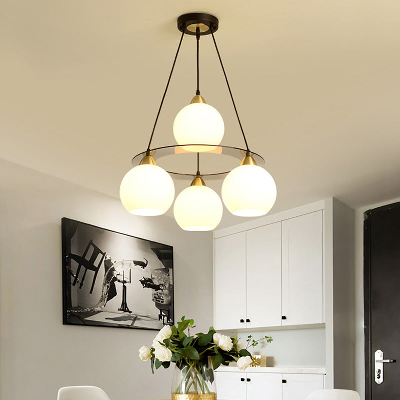 4 luci lampadario moderno luci di sospensione nera per camera da pranzo camera da letto