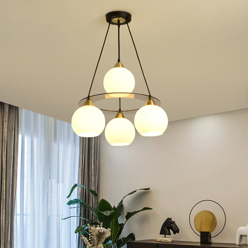 4 luci lampadario moderno luci di sospensione nera per camera da pranzo camera da letto