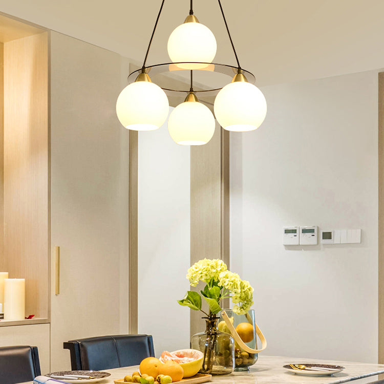 4 luci lampadario moderno luci di sospensione nera per camera da pranzo camera da letto