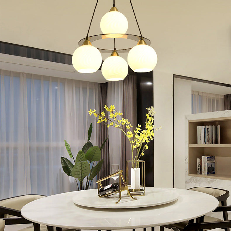 4 luci lampadario moderno luci di sospensione nera per camera da pranzo camera da letto