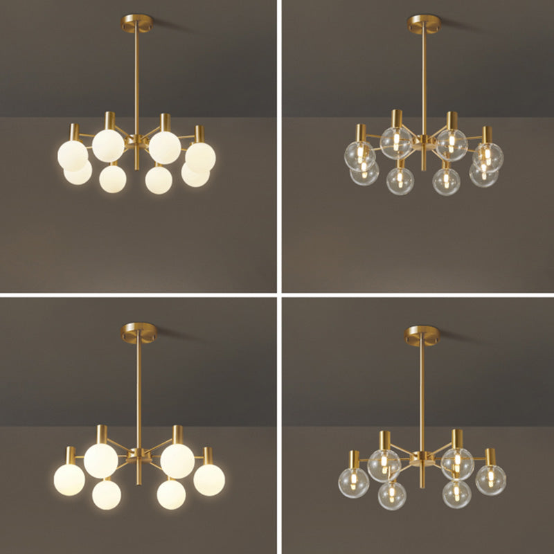 Lampadario moderno del lampadario a globo con tonalità di vetro adatto alla camera da letto del soggiorno