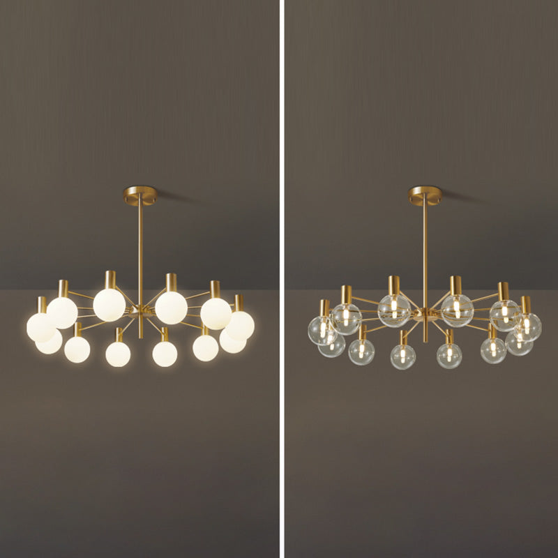 Lampadario moderno del lampadario a globo con tonalità di vetro adatto alla camera da letto del soggiorno