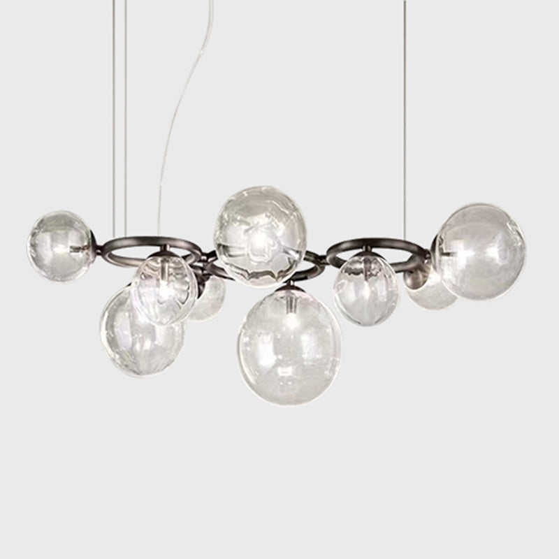 Kugelförmiger Kronleuchter 2 Farbe Optionaler minimalistischer Kronleuchter für Esszimmer Schlafzimmer