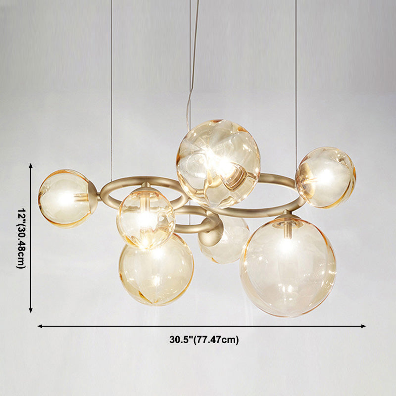 Kugelförmiger Kronleuchter 2 Farbe Optionaler minimalistischer Kronleuchter für Esszimmer Schlafzimmer