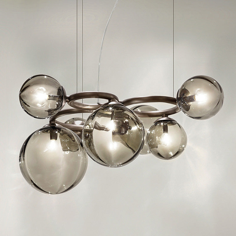 Kugelförmiger Kronleuchter 2 Farbe Optionaler minimalistischer Kronleuchter für Esszimmer Schlafzimmer