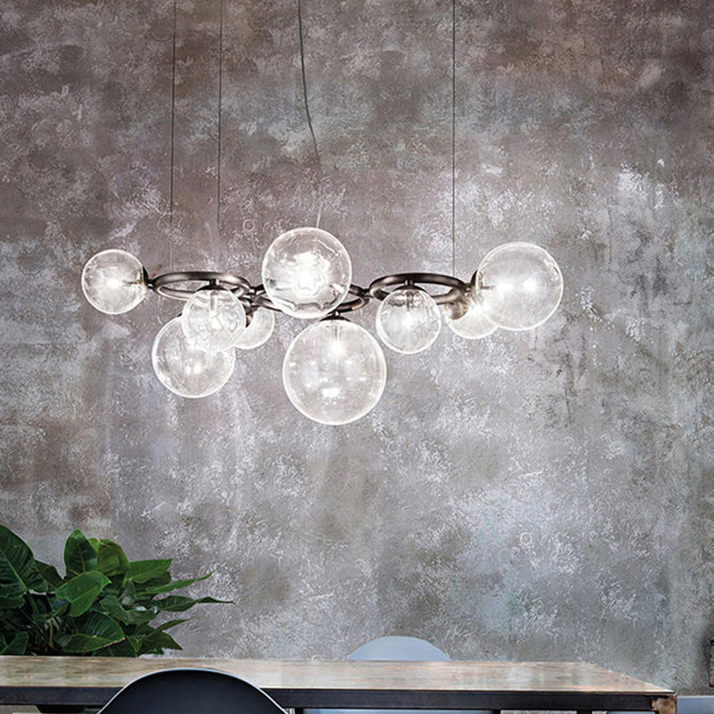 Kugelförmiger Kronleuchter 2 Farbe Optionaler minimalistischer Kronleuchter für Esszimmer Schlafzimmer