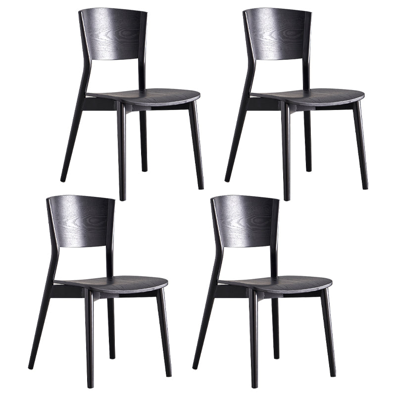 Chaises de salle à manger latérales en bois contemporaines, sans accoudoirs, à dossier ouvert, pour usage domestique