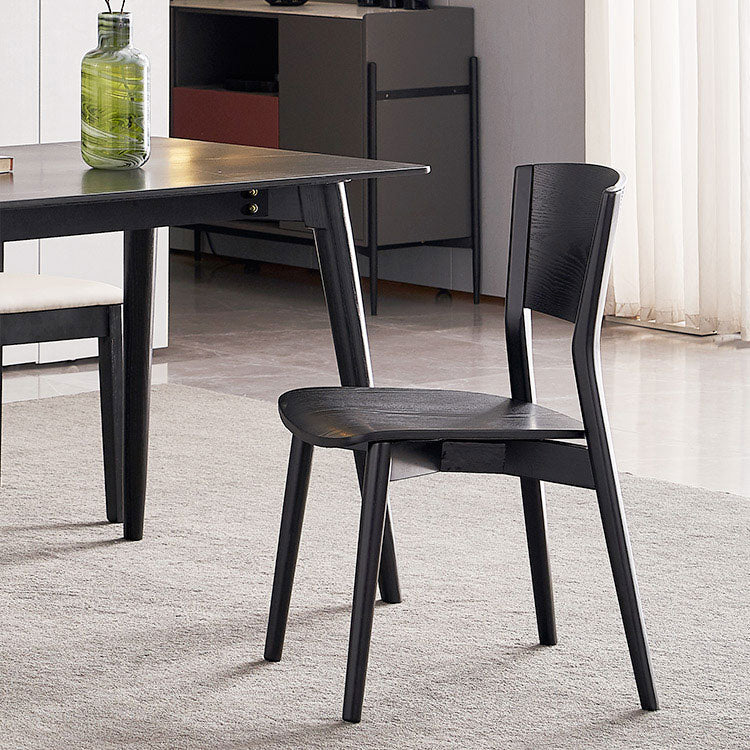 Chaises de salle à manger latérales en bois contemporaines, sans accoudoirs, à dossier ouvert, pour usage domestique