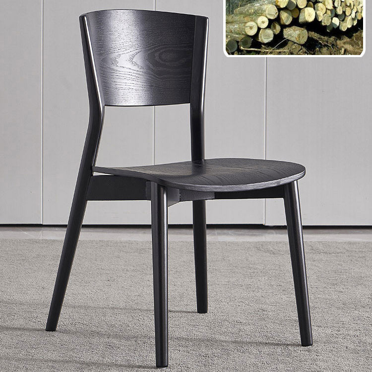 Chaises de salle à manger latérales en bois contemporaines, sans accoudoirs, à dossier ouvert, pour usage domestique