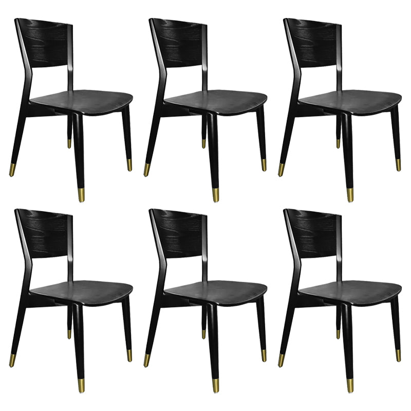 Chaises de salle à manger latérales en bois contemporaines, sans accoudoirs, à dossier ouvert, pour usage domestique
