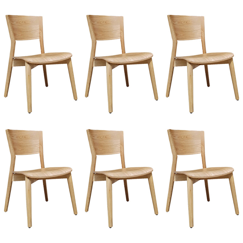 Chaises de salle à manger latérales en bois contemporaines, sans accoudoirs, à dossier ouvert, pour usage domestique