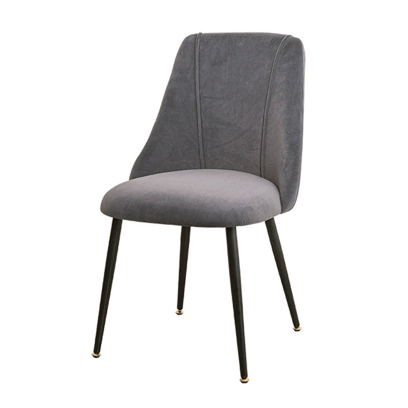 Modern Solid Back Kitchen Dining Side Chair Metal Upholstered Dining Side Chair