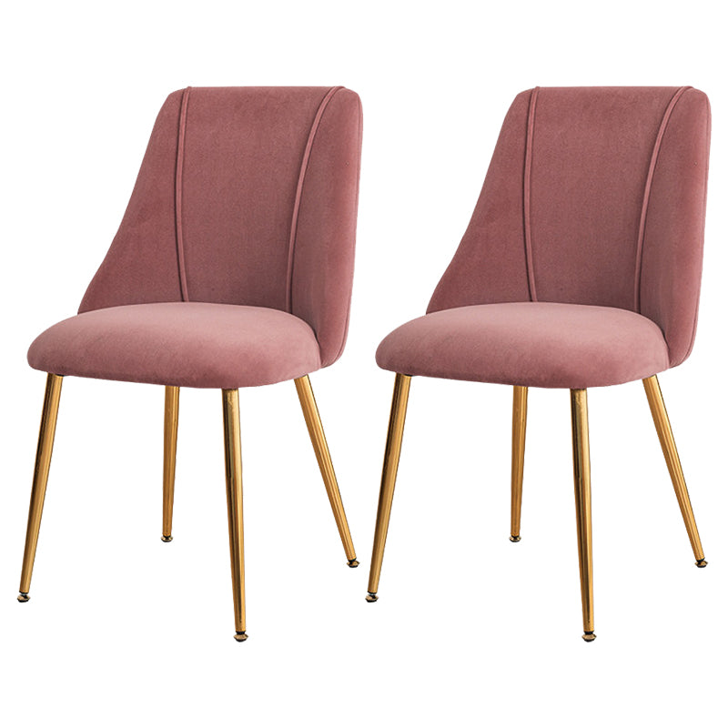 Modern Solid Back Kitchen Dining Side Chair Metal Upholstered Dining Side Chair
