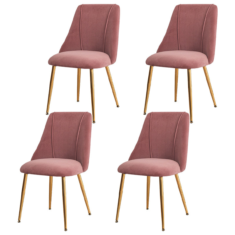 Modern Solid Back Kitchen Dining Side Chair Metal Upholstered Dining Side Chair
