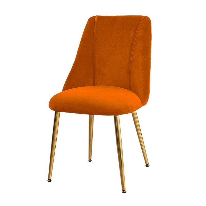 Modern Solid Back Kitchen Dining Side Chair Metal Upholstered Dining Side Chair