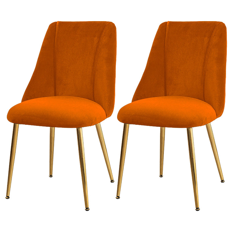 Modern Solid Back Kitchen Dining Side Chair Metal Upholstered Dining Side Chair
