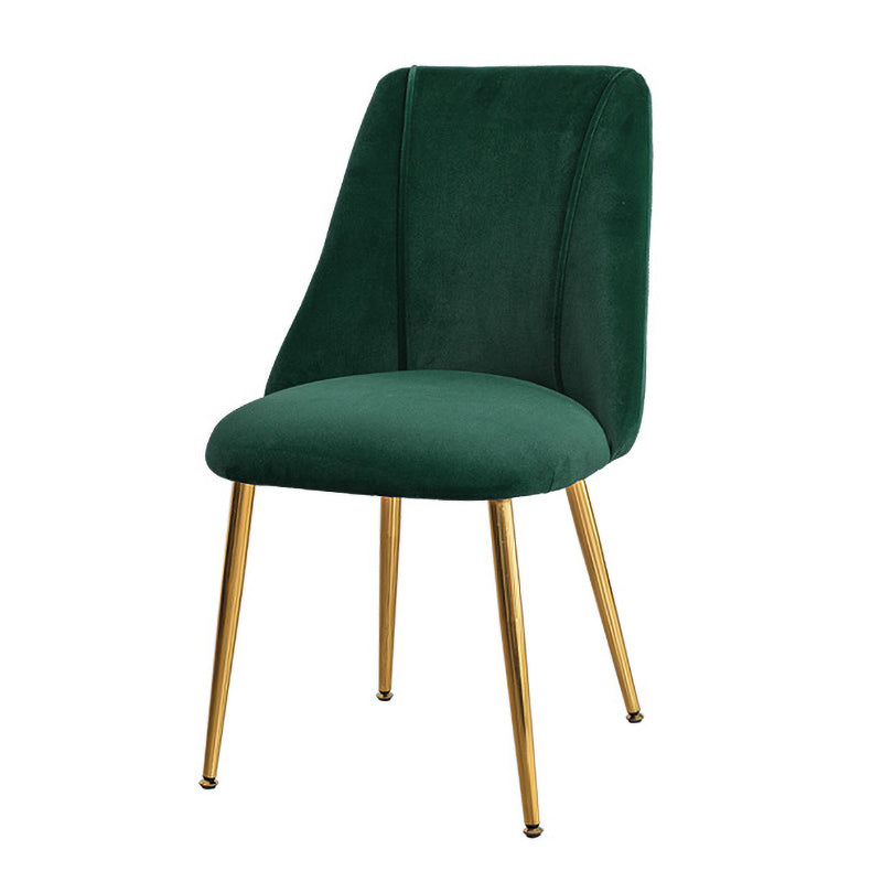 Modern Solid Back Kitchen Dining Side Chair Metal Upholstered Dining Side Chair
